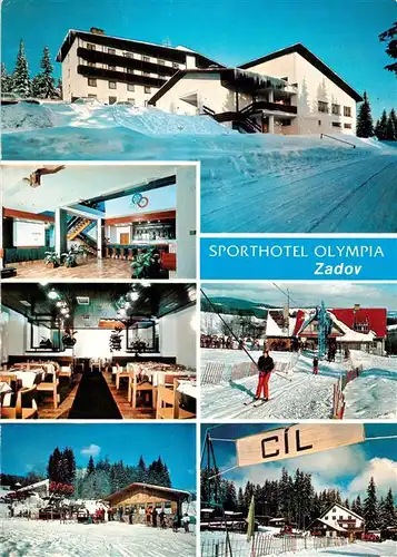 AK / Ansichtskarte  Zadov_Stachy_CZ Vyznamne rekrecni a zimni stredisko na Sumave od Stach na svazich hory Churanow