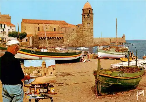 AK / Ansichtskarte  Collioure_66_Pyrenees-Orientales Eglise et le Port de peche