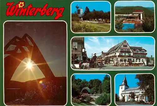 AK / Ansichtskarte  Winterberg__Hochsauerland_NRW Astenturm Freibad Sprungschanze Ortspartie Kurkonzert Kirche