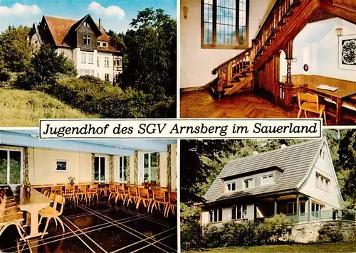 AK / Ansichtskarte  Arnsberg__Westfalen Jugendhof des SGV Arnsberg Saal Treppenaufgang