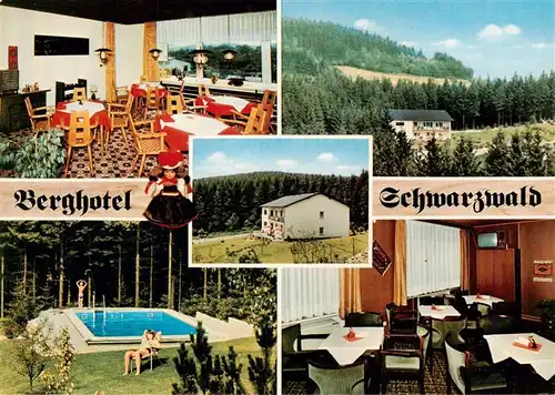 AK / Ansichtskarte 73942861 Gudenhagen Berghotel Schwarzwald Gastraeume Teilansichten Schwimmbad