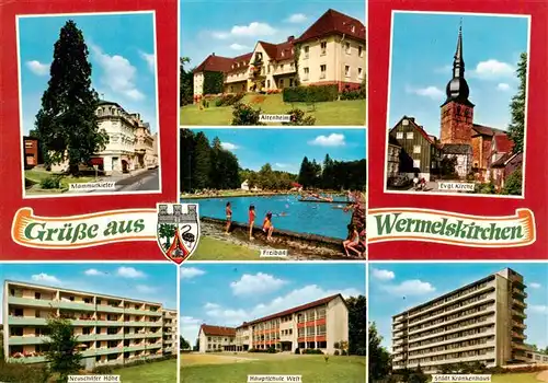 AK / Ansichtskarte 73942901 Wermelskirchen Mammutkiefer Altenheim Freiba Ev Kirche Neuschaefer Hoehe Hauptschule West Staedt Krankenhaus