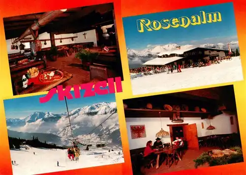 AK / Ansichtskarte  Zell_Ziller_Tirol_AT Bergrestaurant Rosenalm Skigebiet Kreuzjoch Panorama Zillertaler Alpen