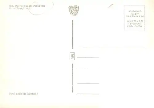 AK / Ansichtskarte  Piestany_Pistian_Poestyen_SK Kolonadovy most Bruecke Nachtaufnahme