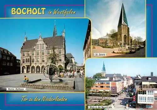 AK / Ansichtskarte  Bocholt_Westfalen Historisches Rathaus St. Georg-Kirche Neustrasse Stadtzentrum