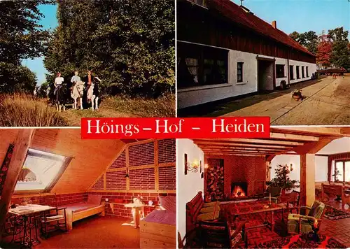 AK / Ansichtskarte  Heiden_Borken_NRW Hoeings-Hof Ponyreiten Kaminzimmer