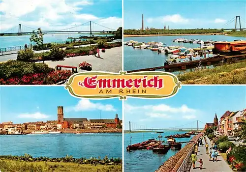 AK / Ansichtskarte  Emmerich_Rhein Rheinpromenade Hafen Blick zur Stadt