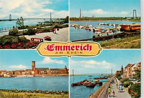 AK / Ansichtskarte  Emmerich_Rhein Partien am Rhein Promenade Hafen Blick zur Stadt