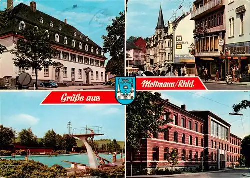 AK / Ansichtskarte  Mettmann Hauptpost Poststrasse Freibad Rathaus