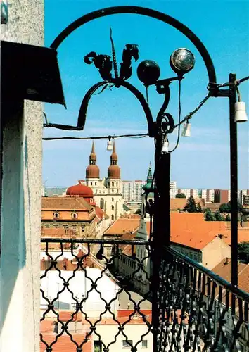 AK / Ansichtskarte  Bratislava_Pressburg_Pozsony_SK Pohlad z mestskej veze na barokovy kostol sv. Anny a goticky dom sv. Mikulasa