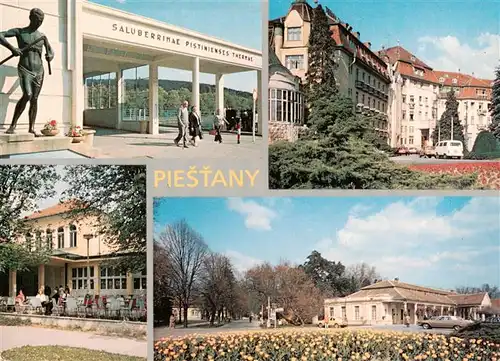 AK / Ansichtskarte  Piestany_Pistian_Poestyen_SK Portal Kolonnadenbruecke Kurhaus Badehaus Napoleonische Baeder
