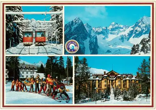 AK / Ansichtskarte  Vysoke_Tatry_SK Berghotel Skischule Bergbahn Winterpanorama Hohe Tatra