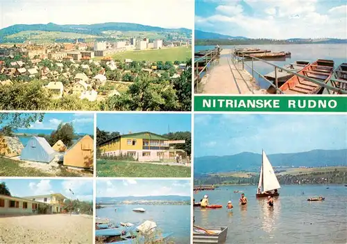 AK / Ansichtskarte  Nitrianske_Rudno_Slovakia Panorama Bootsanleger Segeln Camping Restaurant Badestrand