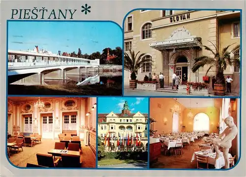 AK / Ansichtskarte  Piestany_Pistian_Poestyen_SK Kolonnadenbruecke Hotel Restaurant