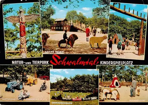 AK / Ansichtskarte 73943234 Schwalmtal_Niederrhein Totempfahl Arche Noah Indianerdorf Motorenecke Kinderspielplatz Kindereisenbahn Indianerdorf