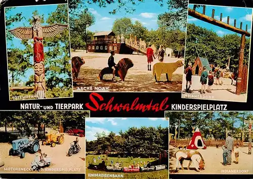 AK / Ansichtskarte  Schwalmtal_Niederrhein Totempfahl Arche Noah Indianerdorf Motorenecke Kinderspielplatz Kindereisenbahn Indianerdorf