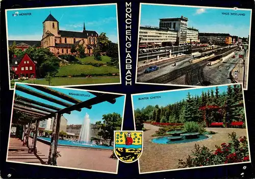 AK / Ansichtskarte 73943250 Moenchengladbach Muenster Haus Westland Bismarckplatz Bunter Garten