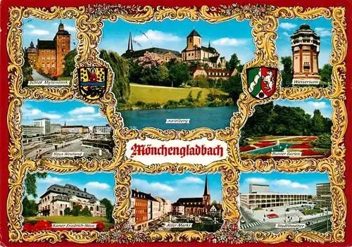 AK / Ansichtskarte 73943251 Moenchengladbach Schloss Myllendonk Abteiberg Wasserturm Haus Westland Bunter Garten Kaiser-Friedrich-Haus Alter Markt Stadttheater