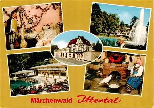 AK / Ansichtskarte 73943283 Wald_Solingen Maerchenwald Ittertal Gondelteich fontaene Restaurant