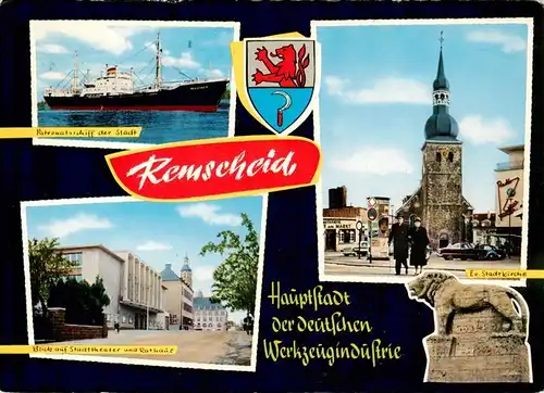 AK / Ansichtskarte 73943319 Remscheid Patronatsschiff Stadttheater und Rathaus Ev Stadtkirche