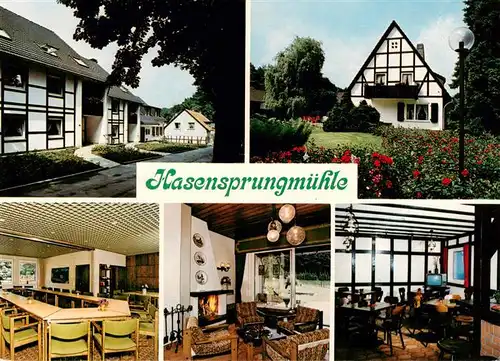 AK / Ansichtskarte 73943328 Leichlingen_Rheinland Hasensprungmuehle Gastraeume Kaminzimmer