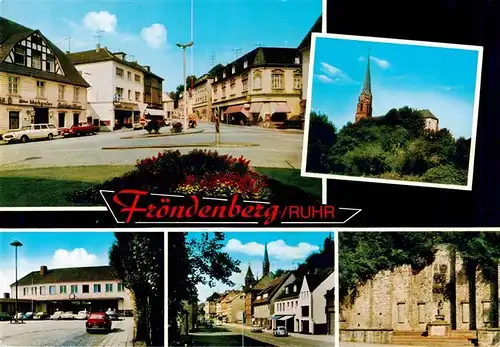 AK / Ansichtskarte  Froendenberg_Ruhr Stadtplatz Kirche Ortspartien