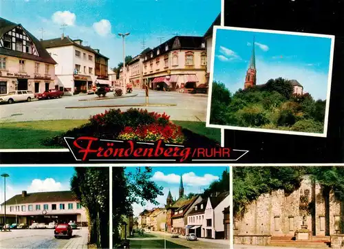 AK / Ansichtskarte  Froendenberg_Ruhr Stadtplatz Kirche Ortspartien