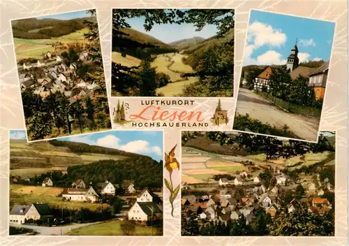 AK / Ansichtskarte  Liesen_Hallenberg_Hochsauerland Ortsansichten Panorama Kirche