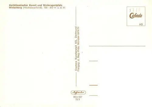 AK / Ansichtskarte  Winterberg__Hochsauerland_NRW Fliegeraufnahme