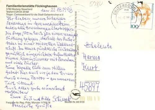 AK / Ansichtskarte  Bestwig Familienferienstaette Foeckinghausen Fliegeraufnahme