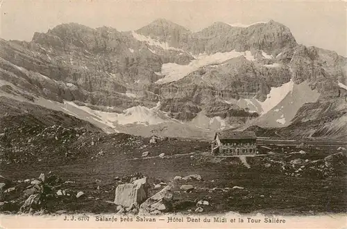 AK / Ansichtskarte  Salvan_VS Hotel Dent du Midi et la Tour Sallere