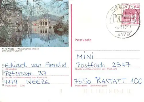 AK / Ansichtskarte 73943604 Weeze Wasserschloss Wissen