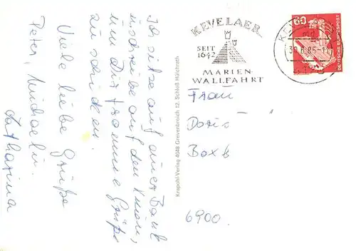 AK / Ansichtskarte  Kevelaer Markt Provinzialat der Clemensschwestern Rathaus Kirche Kapellenplatz Hauptstrasse Schloss Wissen Jugendherberge