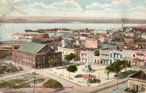 AK / Ansichtskarte  San_Juan__Puerto_Rico Plaza Colon and Harbor from San Cristobal