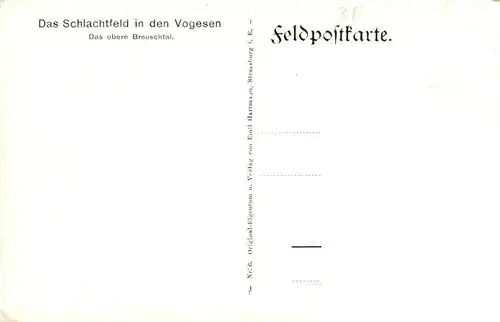 AK / Ansichtskarte  Vogesen_Vosges_Region Schlachtfeld in den Vogesen Oberes Breuschtal Feldpost