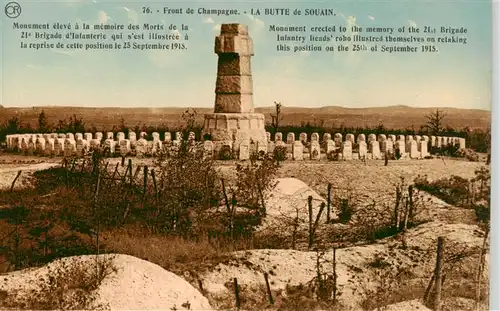 AK / Ansichtskarte  Souain-Perthes-les-Hurlus_51_Marne Monument eleve a la memoire des Morts