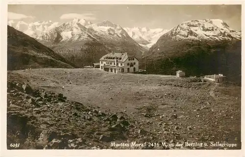 AK / Ansichtskarte  Muottas_Muragl_Muottas_Murail_2453m_GR mit der Bernina und Sellagruppe