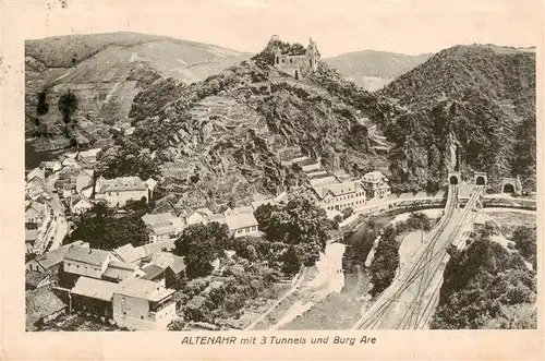 AK / Ansichtskarte  Altenahr Panorama mit 3 Tunnels und Burg Are