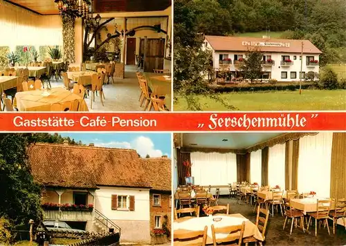 AK / Ansichtskarte  Krausenbach_Dammbach Gaststaette Cafe Pension Ferschenmuehle Gastraeume