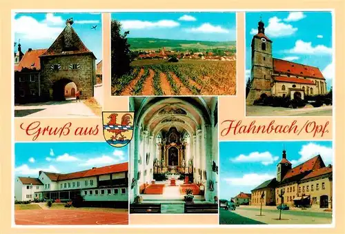 AK / Ansichtskarte  Hahnbach_Oberpfalz Stadttor Kirche Inneres Panorama Teilansichten