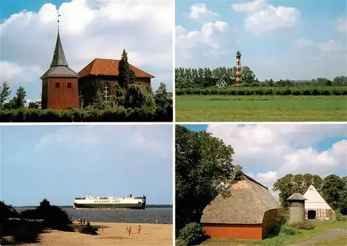 AK / Ansichtskarte  Drochtersen Kirche Leuchtturm Ozeandampfer Restaurant Cafe Zur Scholle