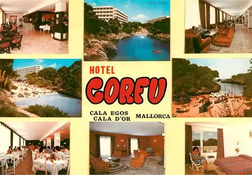 AK / Ansichtskarte 73943865 Cala_Egos_Mallorca_ES Hotel Corfu Gastraeume Strandpartien Foyer Appartement