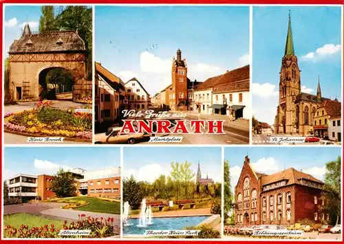 AK / Ansichtskarte 73943879 Anrath_Rhein Haus Broich Marktplatz Kirche Altenheim Theodor-Heuss-Park Bildungszentrum
