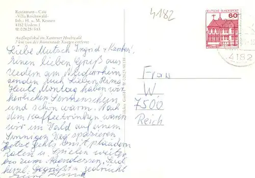 AK / Ansichtskarte  Uedem Ausflugslokal Villa Reichswald