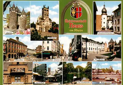 AK / Ansichtskarte  Neuss Obertor Muenster Jesuitentuermchen Rathaus Stadtzentrum Glockenspiel Stadtpark Hafen