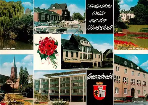 AK / Ansichtskarte 73943934 Grevenbroich Erft Bahnhof Stadtpark Markt Kirche Gymnasium Rathaus
