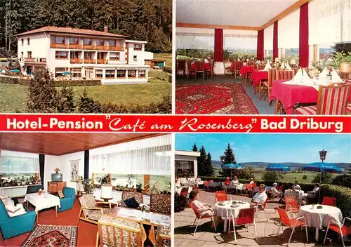 AK / Ansichtskarte 73943968 Bad_Driburg Hotel Pension Café am Rosenberg Restaurant Terrasse