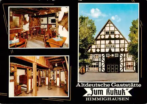 AK / Ansichtskarte  Himmighausen_Nieheim_NRW Altdeutsche Gaststaette Zum Kukuk Gastraum Fachwerkhaus