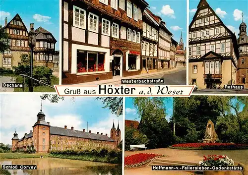 AK / Ansichtskarte 73943983 Hoexter_Weser Dechanei Westerbachstrasse Rathaus Schloss Corvey Gedenkstaette