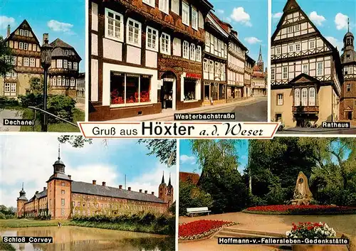 AK / Ansichtskarte  Hoexter_Weser Dechanei Westerbachstrasse Rathaus Schloss Corvey Gedenkstaette